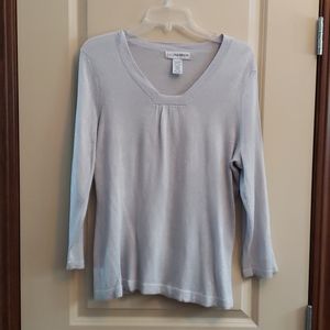Women's size L Sag Harbor silver 3/4 shirt